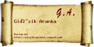 Glózik Aranka névjegykártya